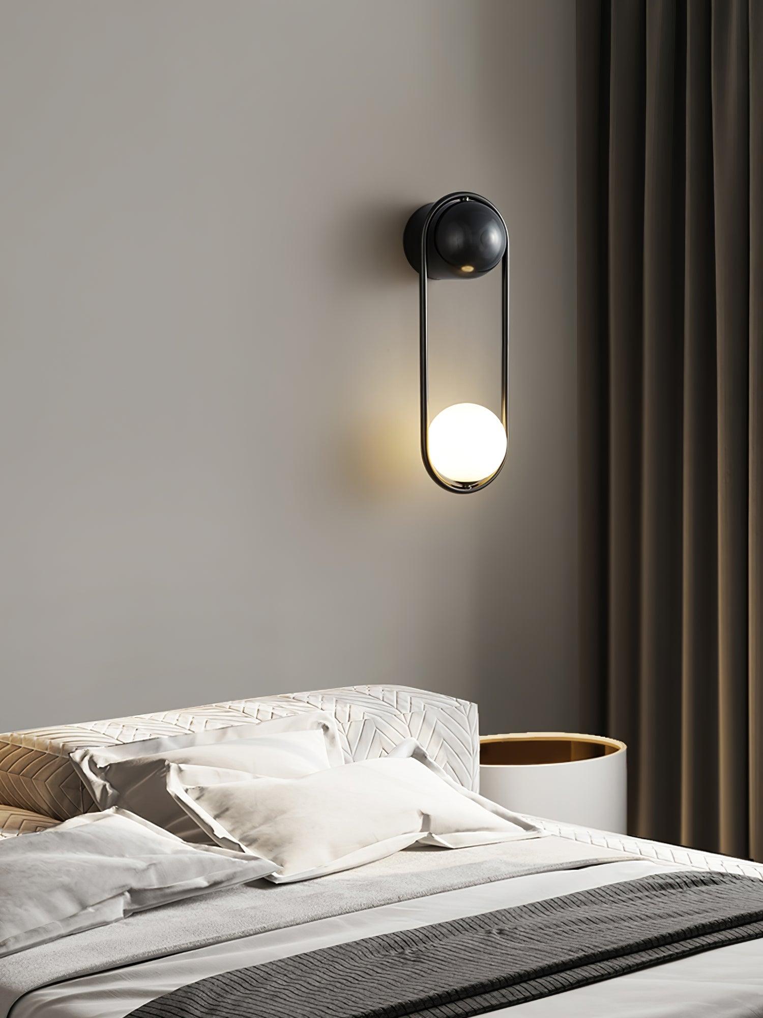 Wall Lamp with Brass Loop Frame and Glass Globe - Neutralighting
