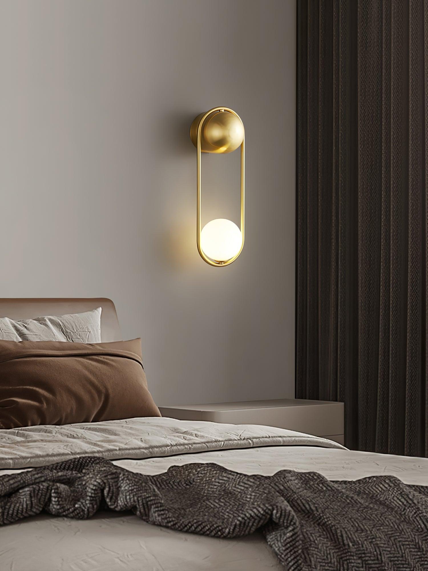 Wall Lamp with Brass Loop Frame and Glass Globe - Neutralighting