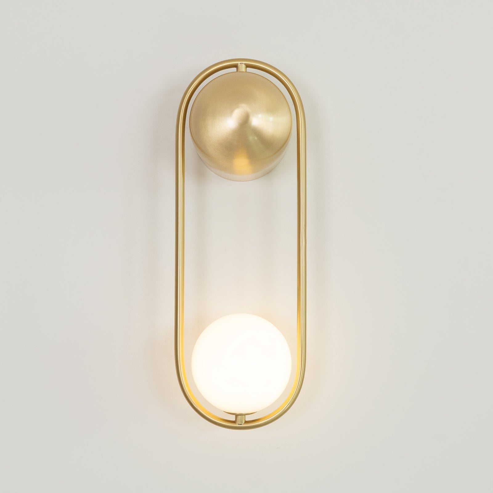 Wall Lamp with Brass Loop Frame and Glass Globe - Neutralighting