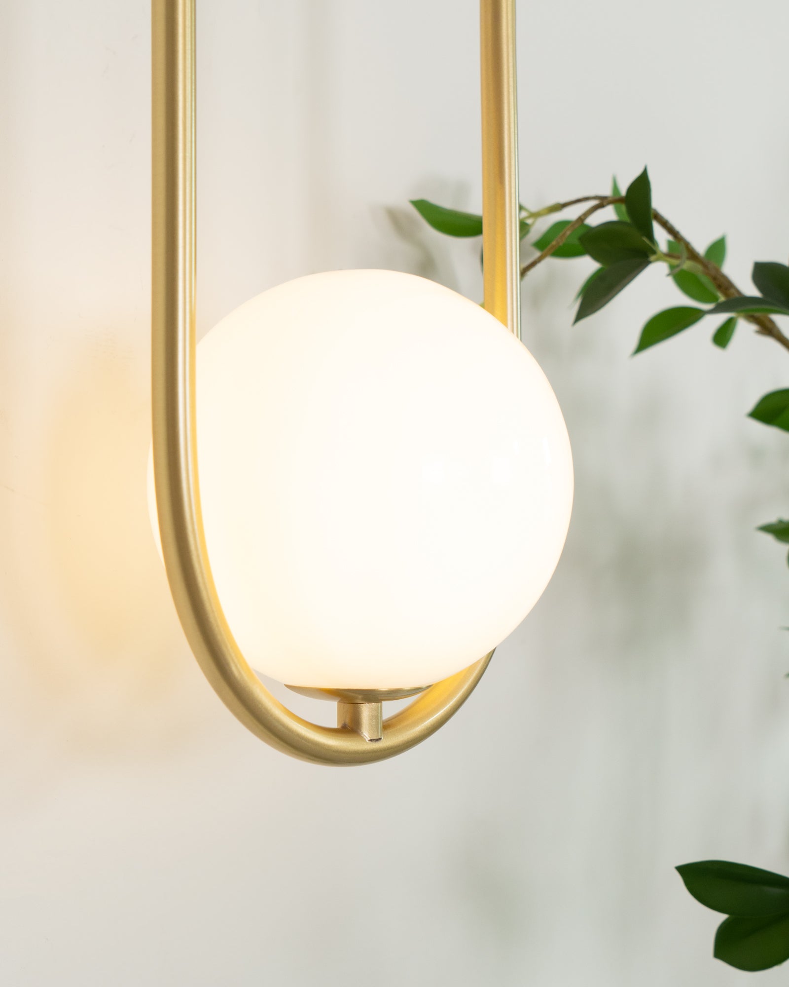 Wall Lamp with Brass Loop Frame and Glass Globe - Neutralighting