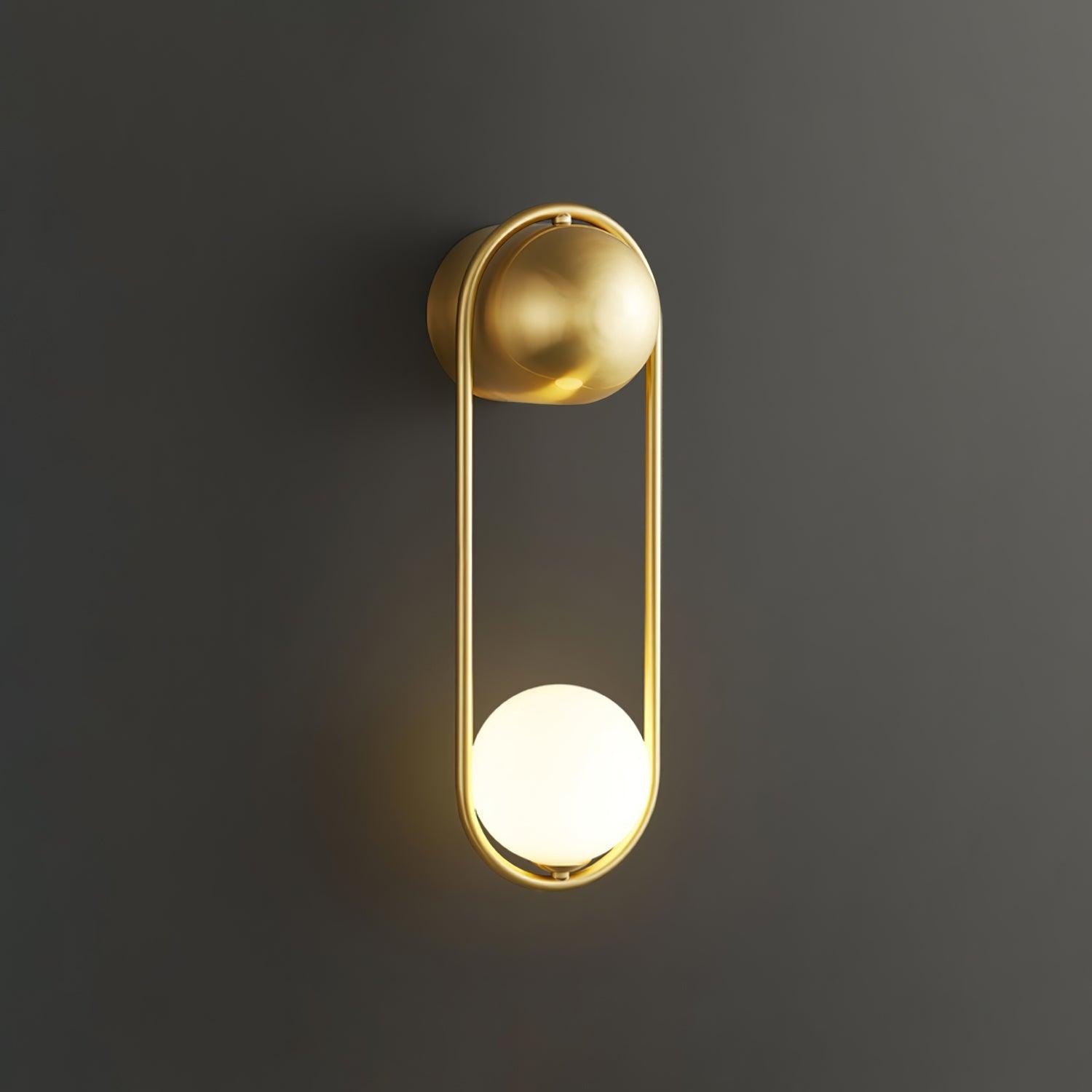 Wall Lamp with Brass Loop Frame and Glass Globe - Neutralighting