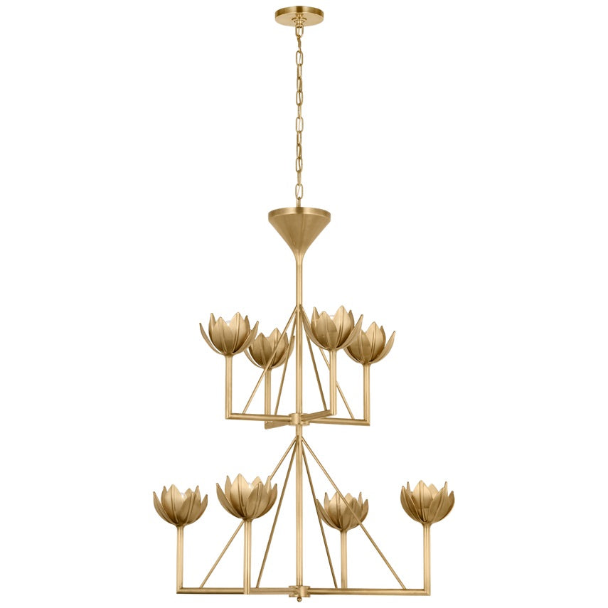 Alberto Modern Minimalist Floral Brass Chandelier - Neutralighting
