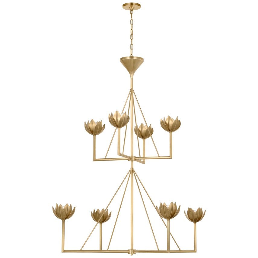 Alberto Modern Minimalist Floral Brass Chandelier - Neutralighting