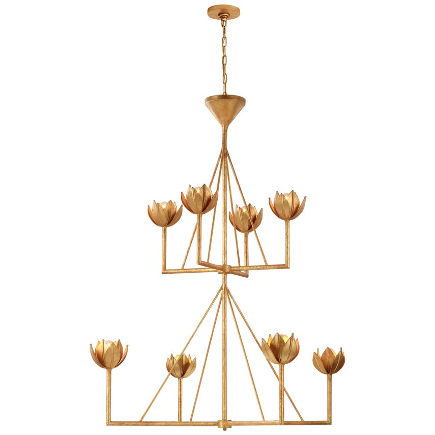 Alberto Modern Minimalist Floral Brass Chandelier - Neutralighting