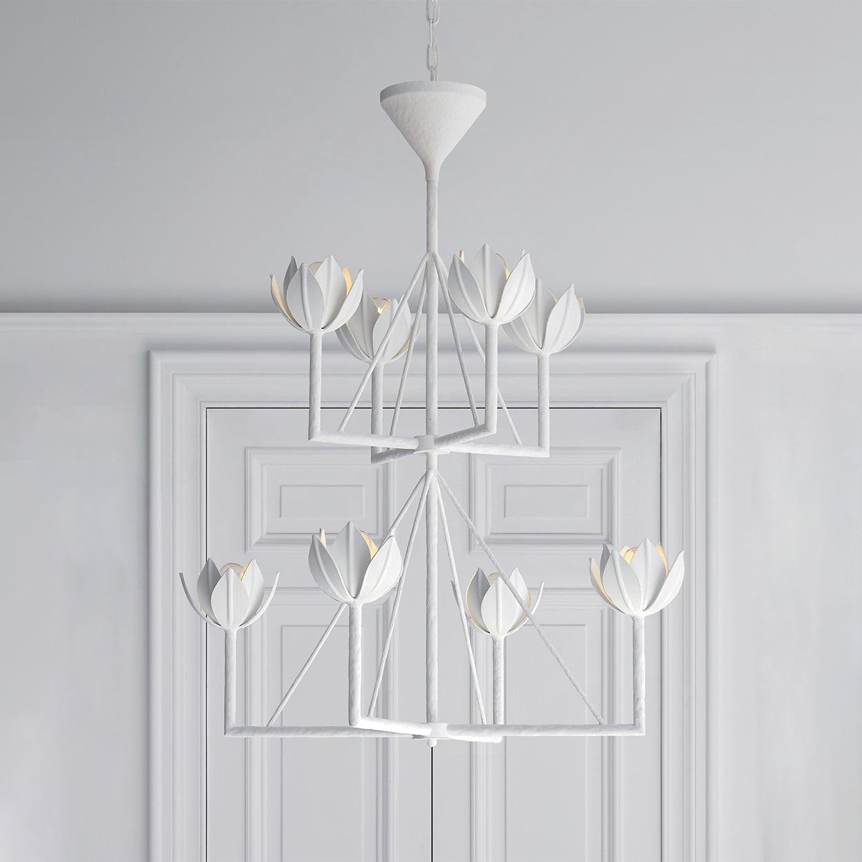 Alberto Modern Minimalist Floral Brass Chandelier - Neutralighting
