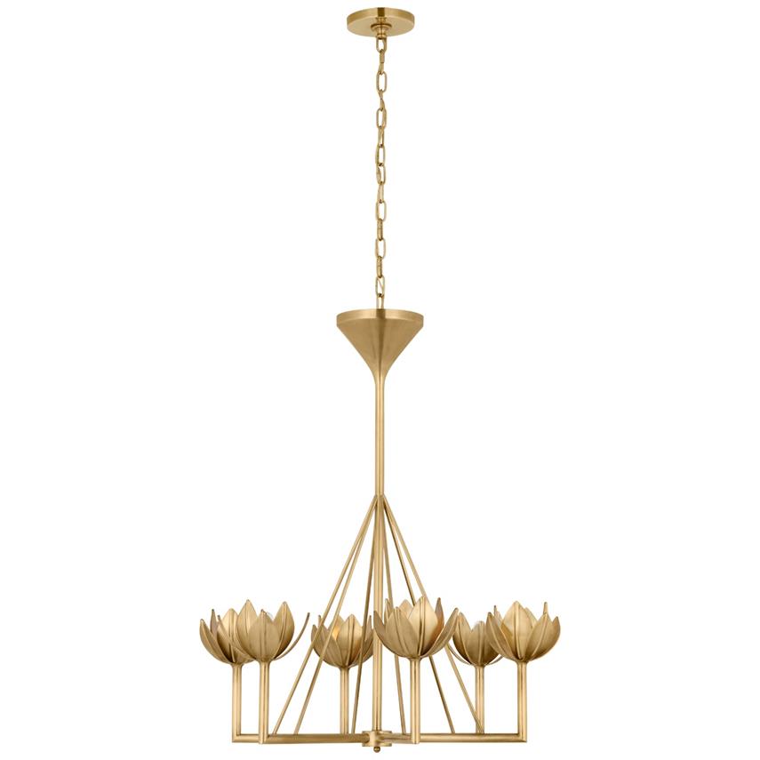 Alberto Modern Minimalist Floral Brass Chandelier - Neutralighting