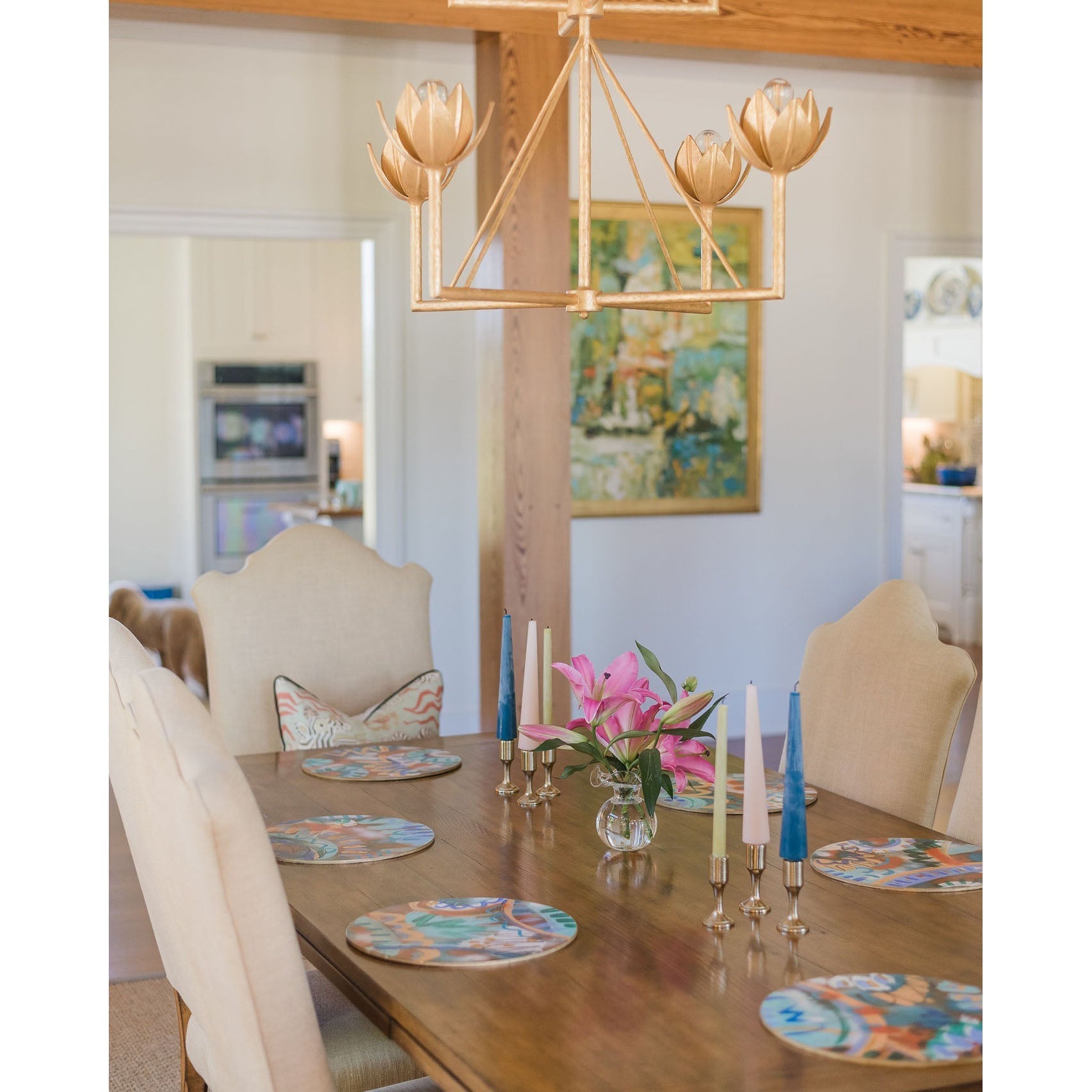 Alberto Modern Minimalist Floral Brass Chandelier - Neutralighting