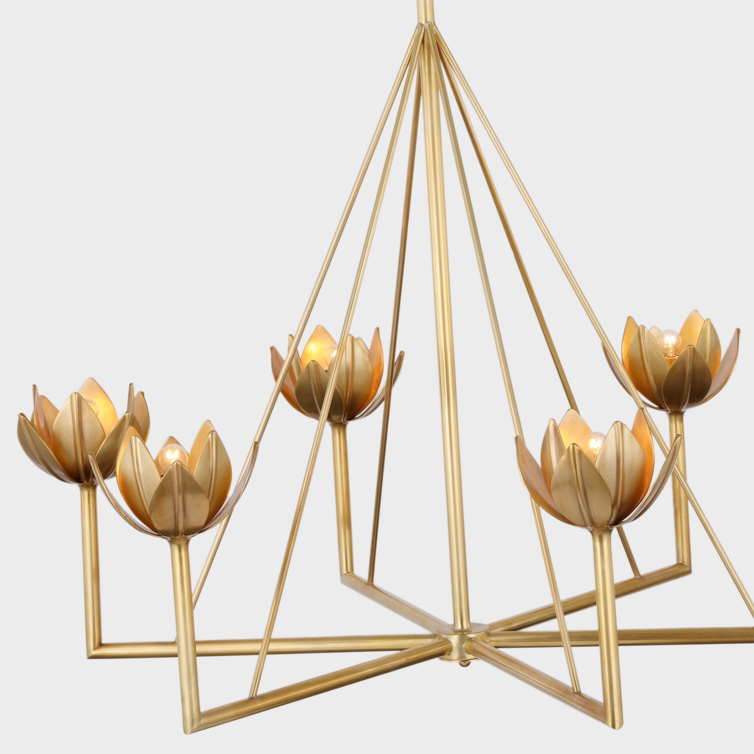 Alberto Modern Minimalist Floral Brass Chandelier - Neutralighting