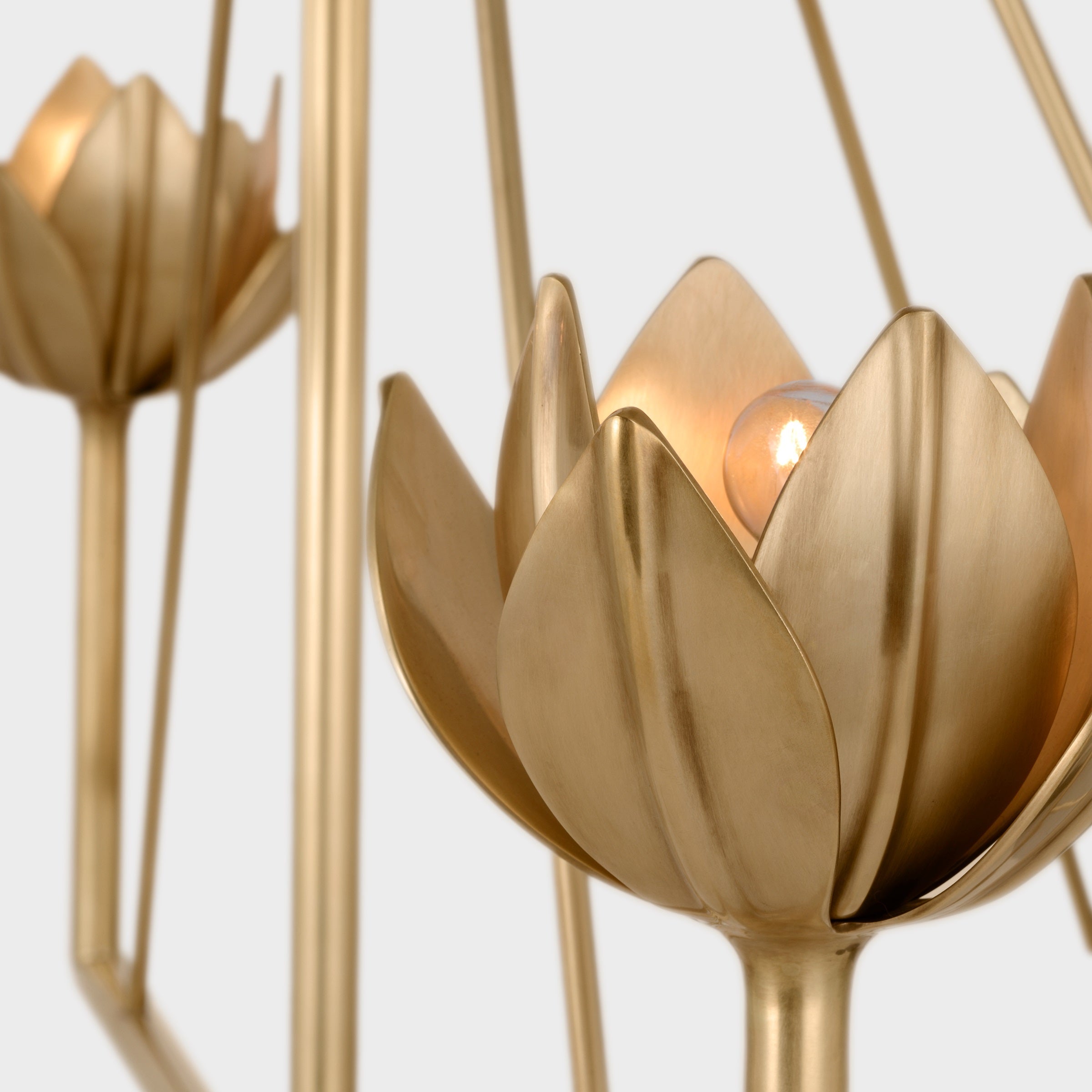 Alberto Modern Minimalist Floral Brass Chandelier - Neutralighting