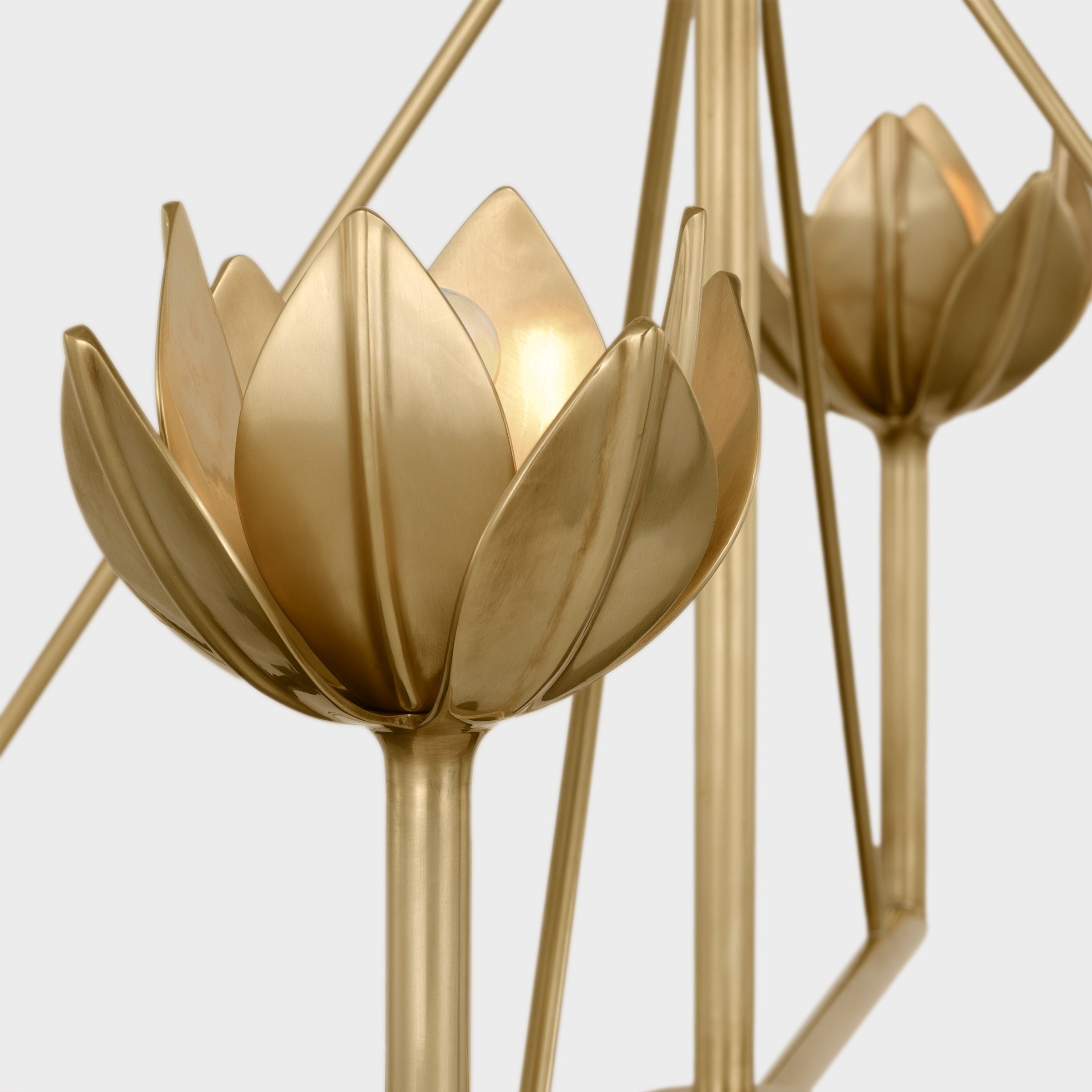 Alberto Modern Minimalist Floral Brass Chandelier - Neutralighting