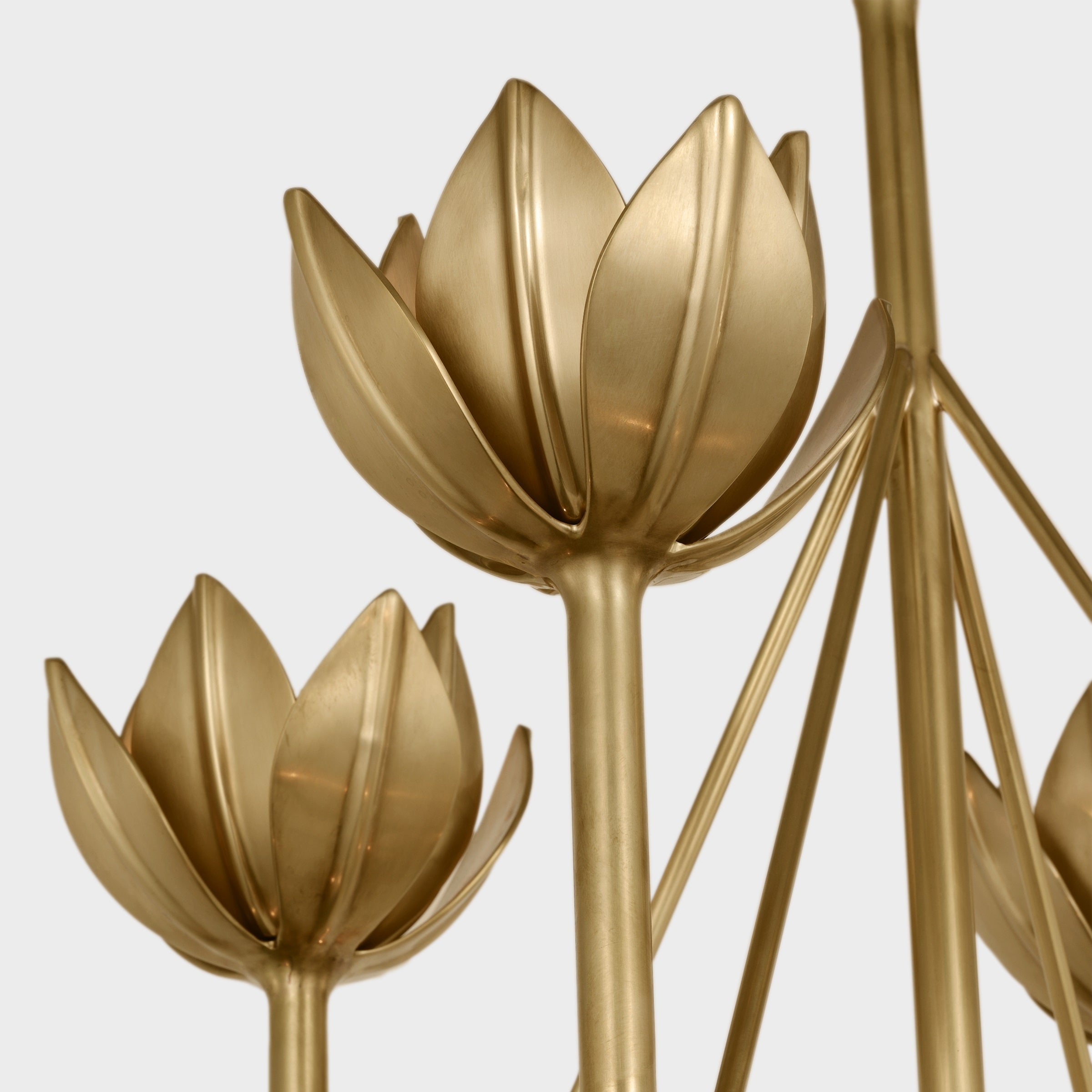 Alberto Modern Minimalist Floral Brass Chandelier - Neutralighting
