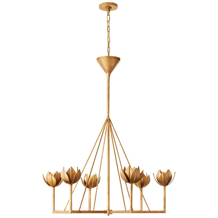 Alberto Modern Minimalist Floral Brass Chandelier - Neutralighting