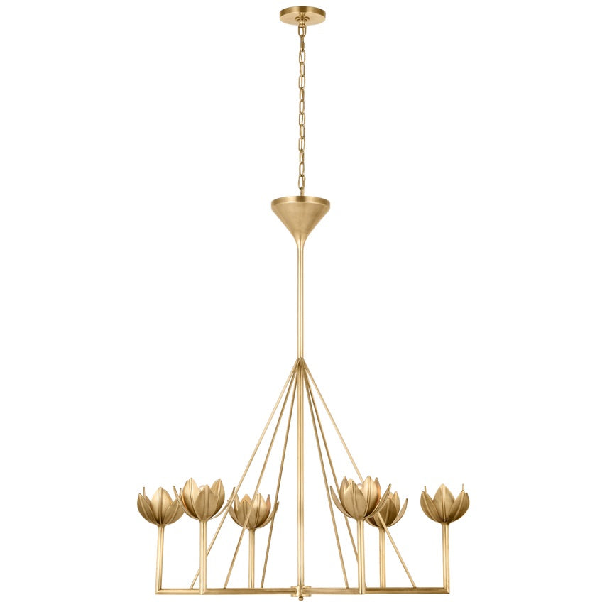 Alberto Modern Minimalist Floral Brass Chandelier - Neutralighting