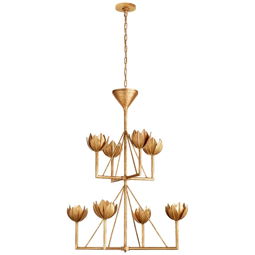 Alberto Modern Minimalist Floral Brass Chandelier - Neutralighting
