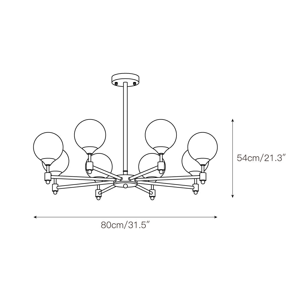 Vatnuvyi Minimalist Globe Glass Chandelier - Neutralighting