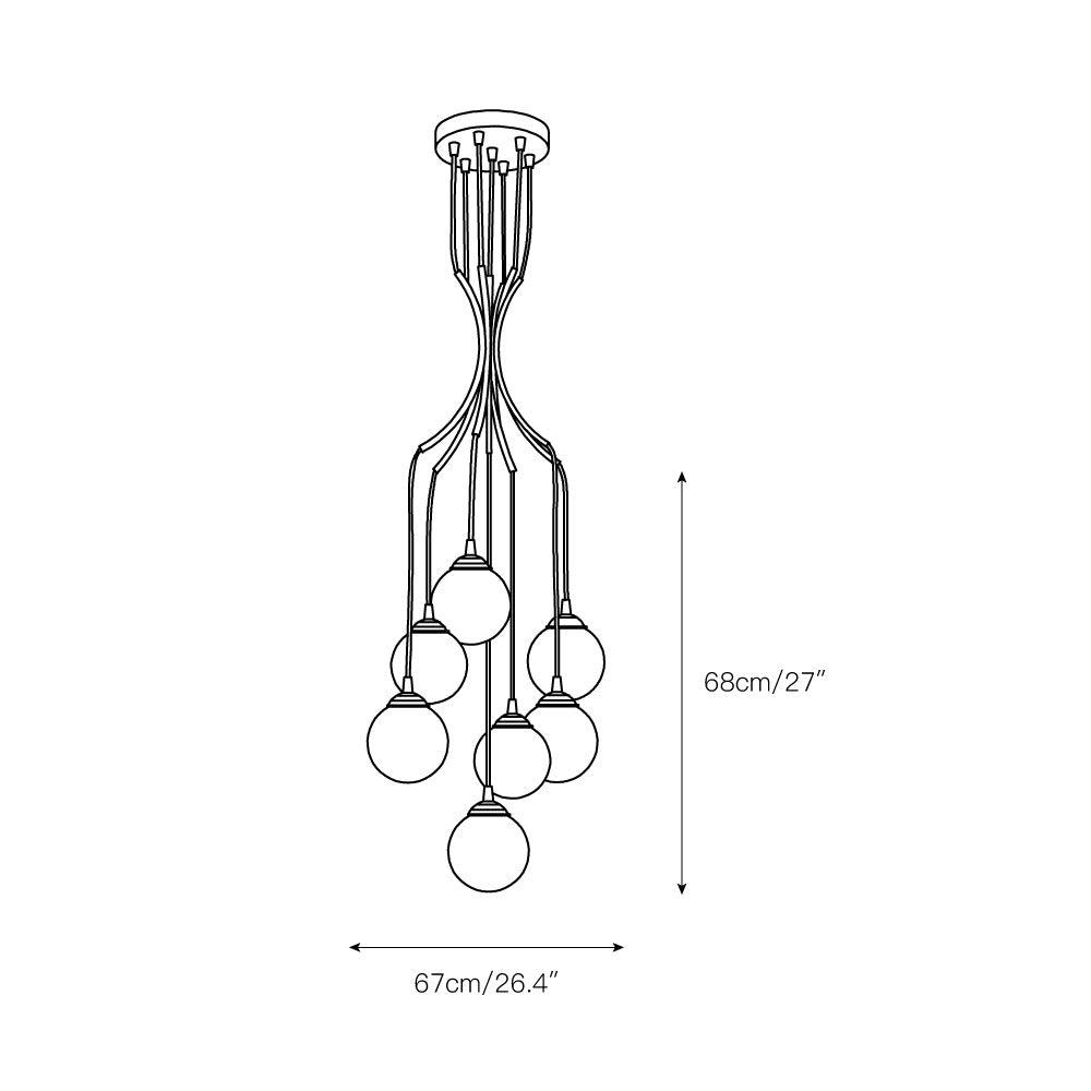 Zoruvyi Modern Minimalist Ball Drop Glass Chandelier - Neutralighting