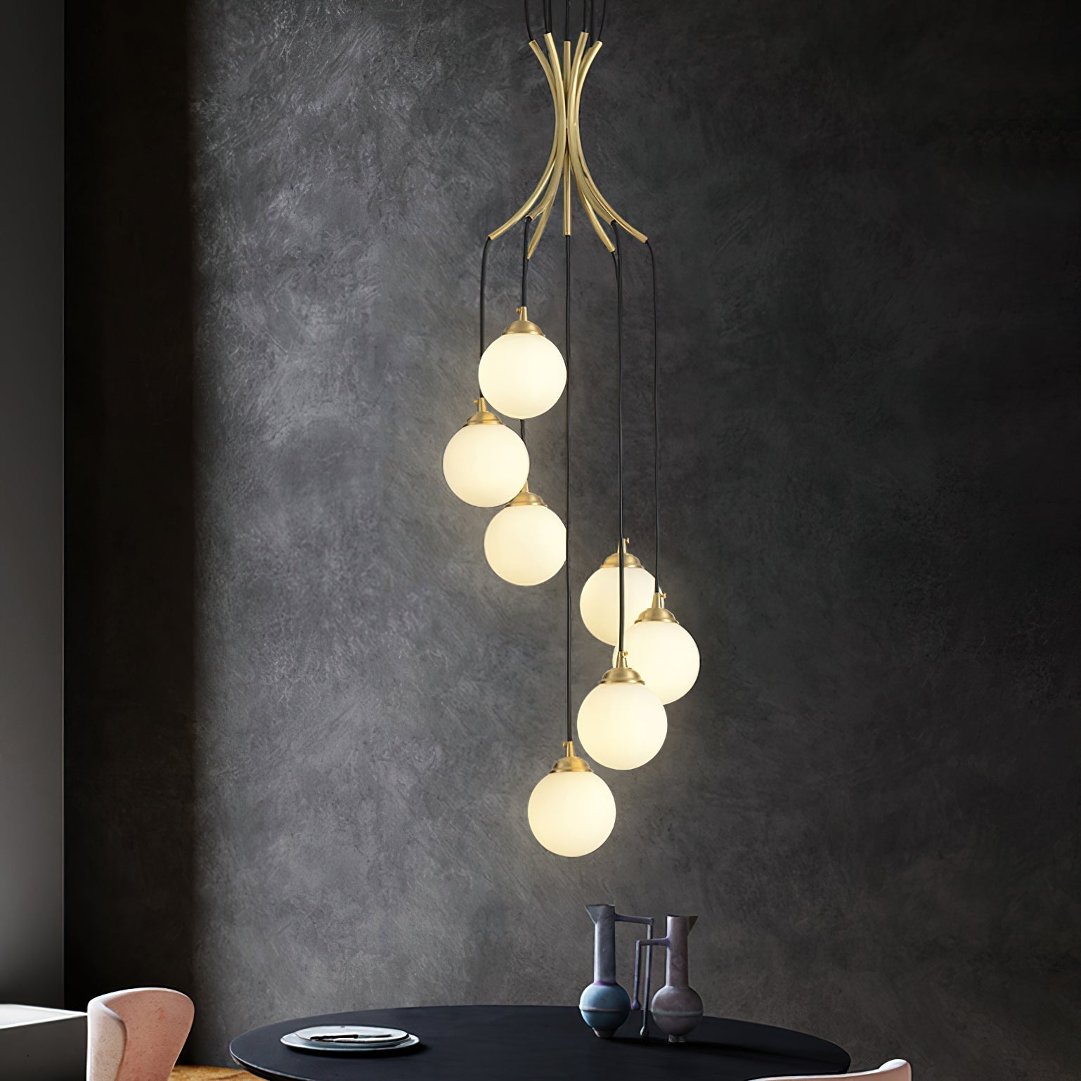 Zoruvyi Modern Minimalist Ball Drop Glass Chandelier - Neutralighting