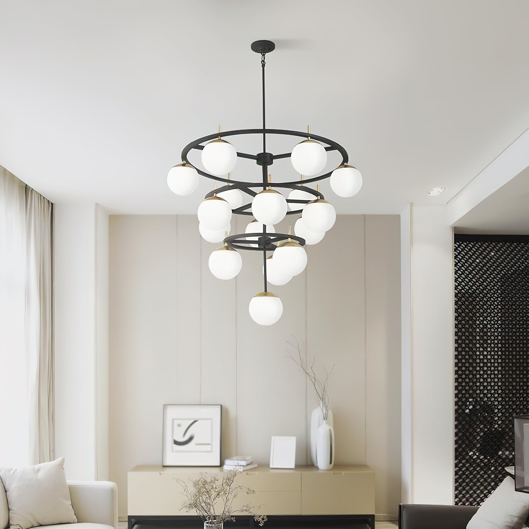 Ornuvyn Modern Minimalist Glass Chandelier - Neutralighting