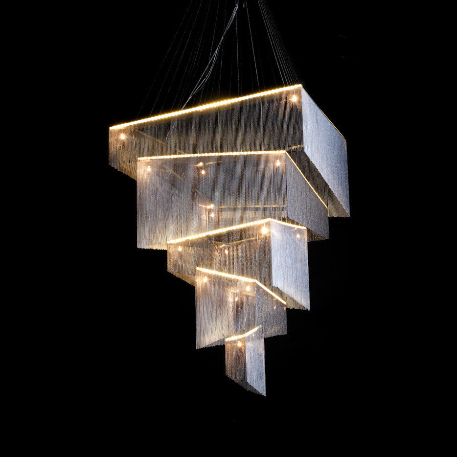 Caeluvyn Postmodern Chain Tassel Metal Chandelier - Neutralighting
