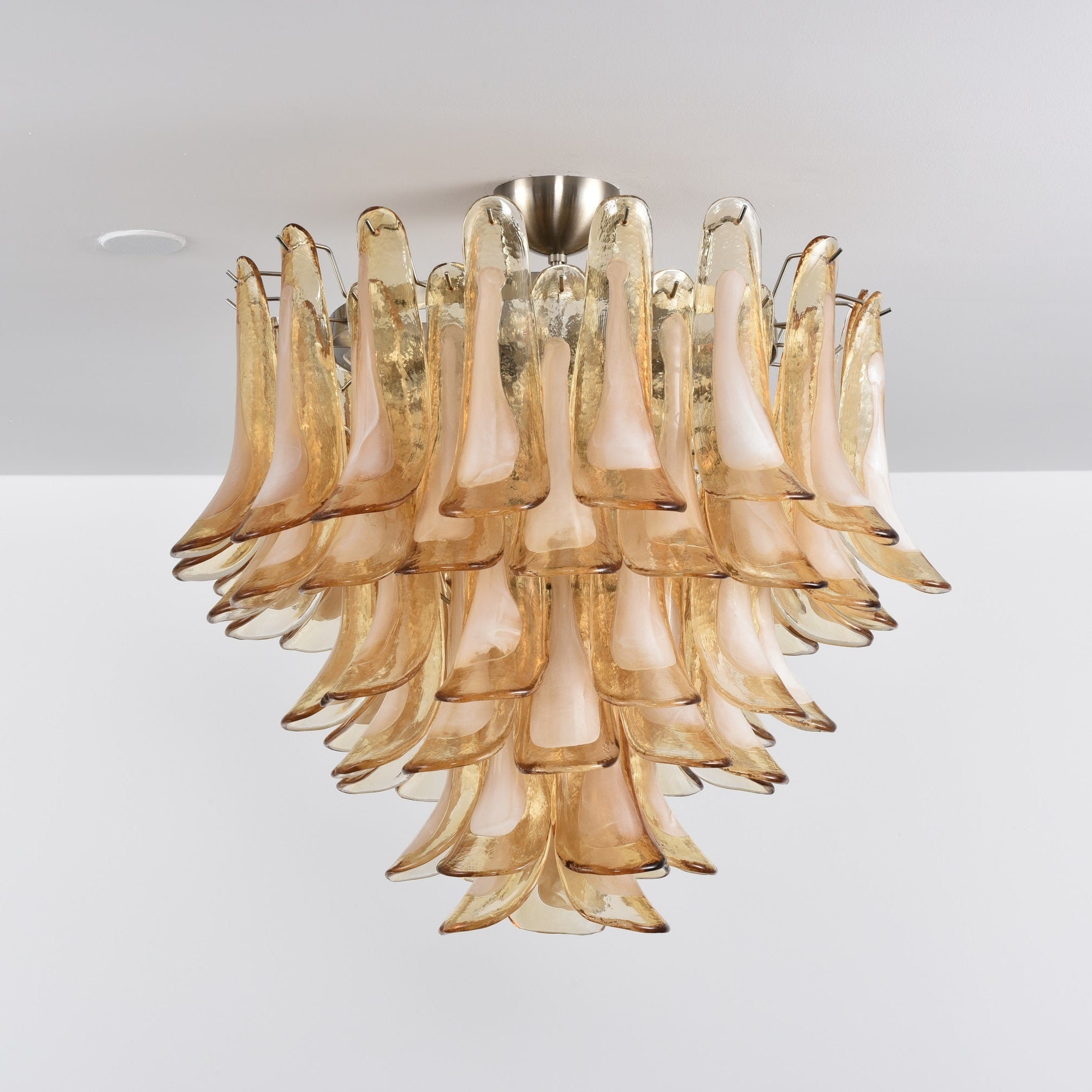 Aurora Ceiling Lamp Amber Petal Glass Layered Vintage - Neutralighting