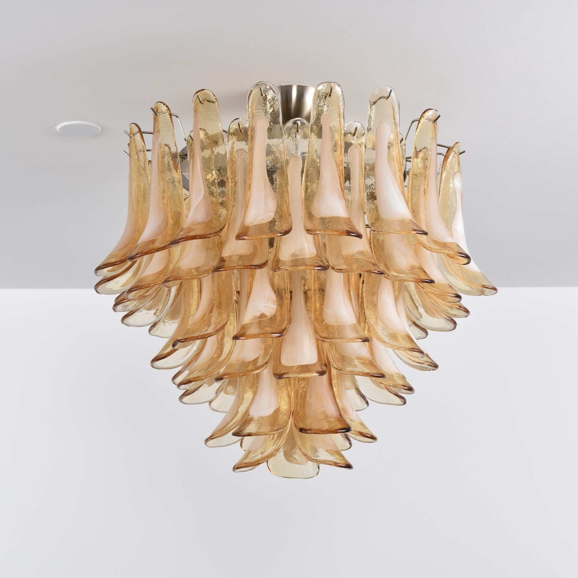 Aurora Ceiling Lamp Amber Petal Glass Layered Vintage - Neutralighting