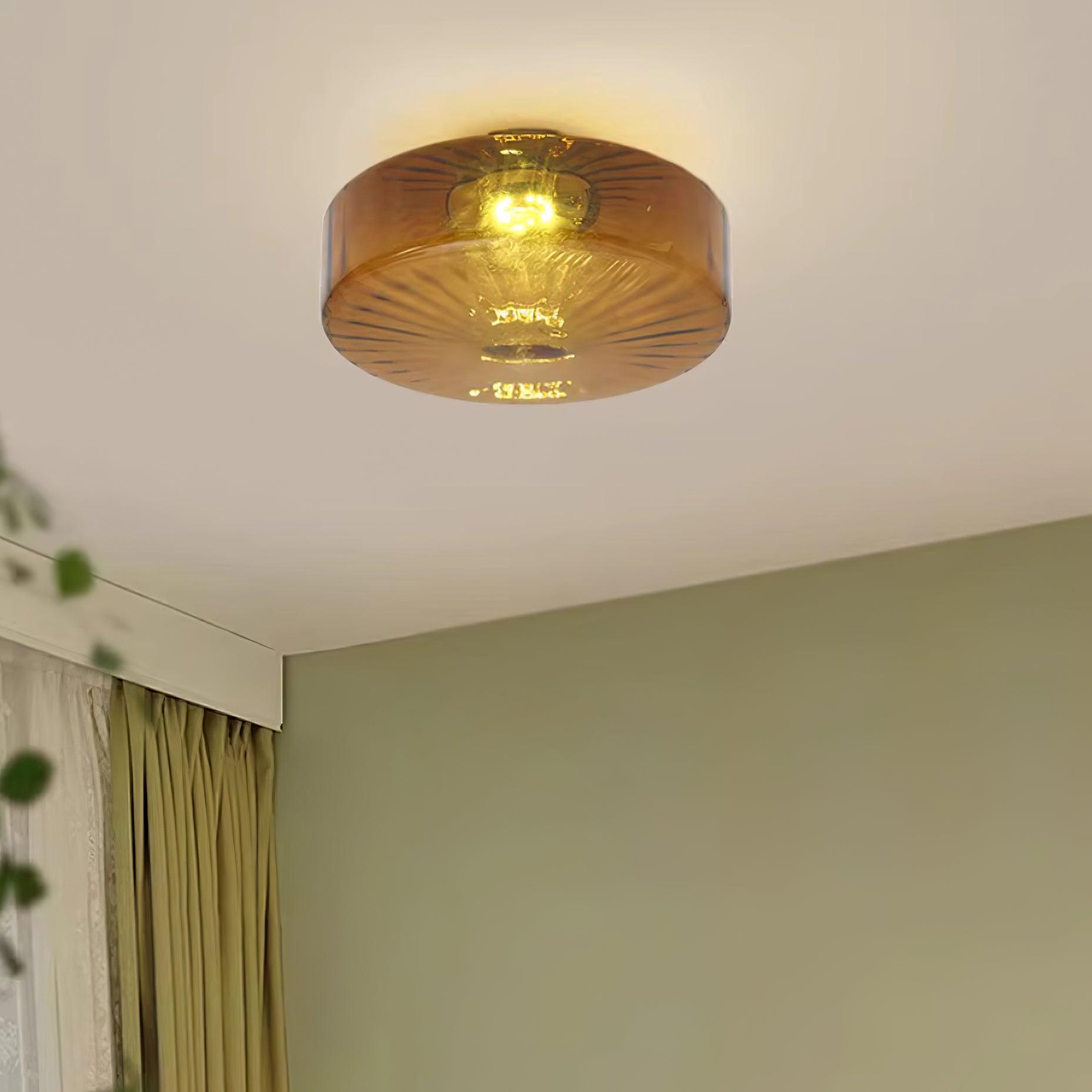 June  Amber Glass  Ceiling Light