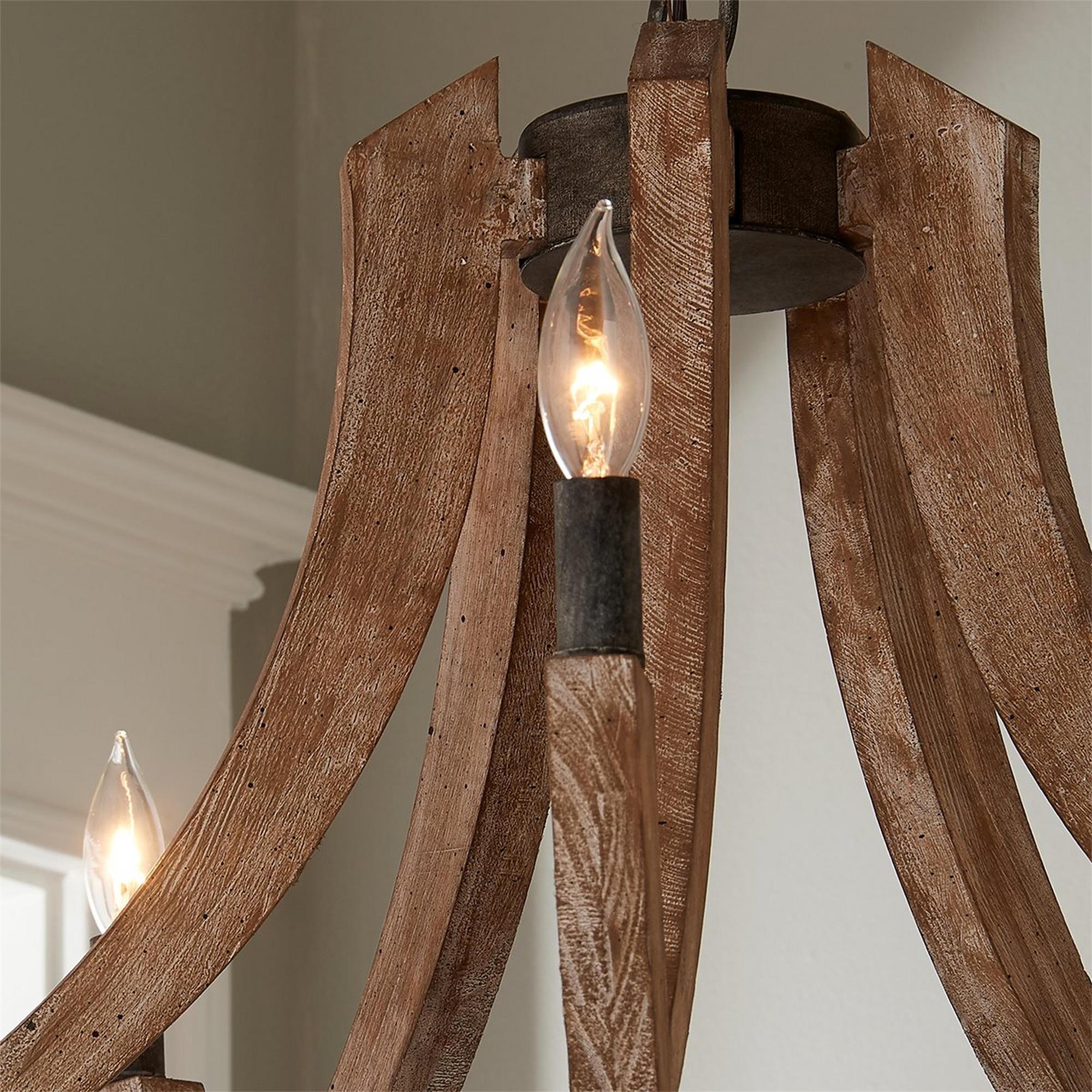Eirikuvyi Vintage Creativity Metal Wood Lantern Pendant Lamp - Neutralighting