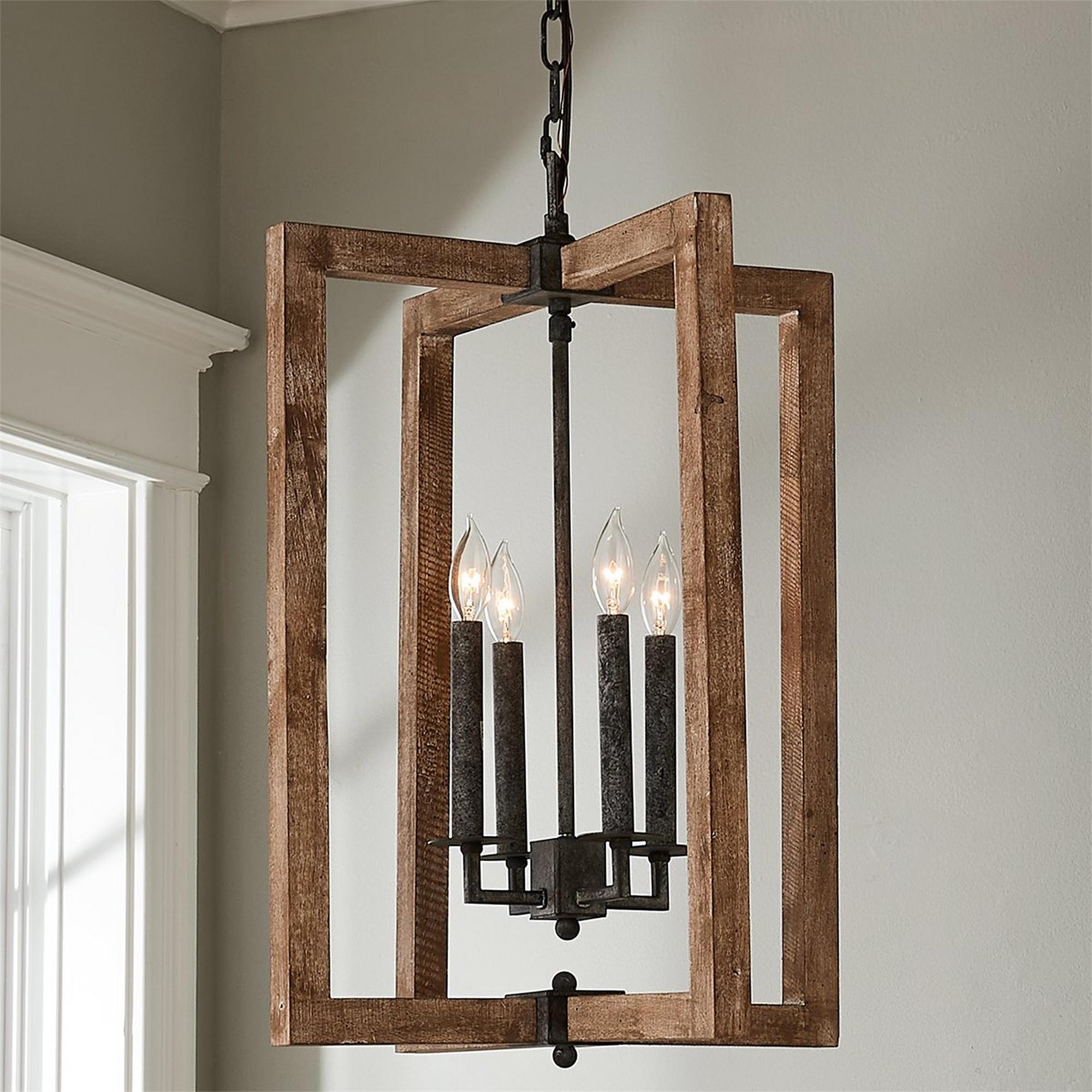 Eirikuvyi Vintage Creativity Metal Wood Lantern Pendant Lamp - Neutralighting