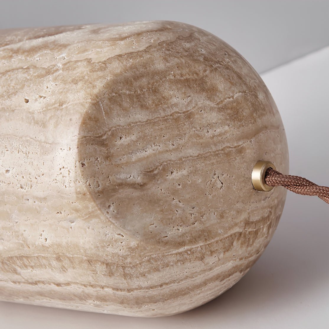 Mysilarae Tapered Block Travertine Table Lamp - Neutralighting