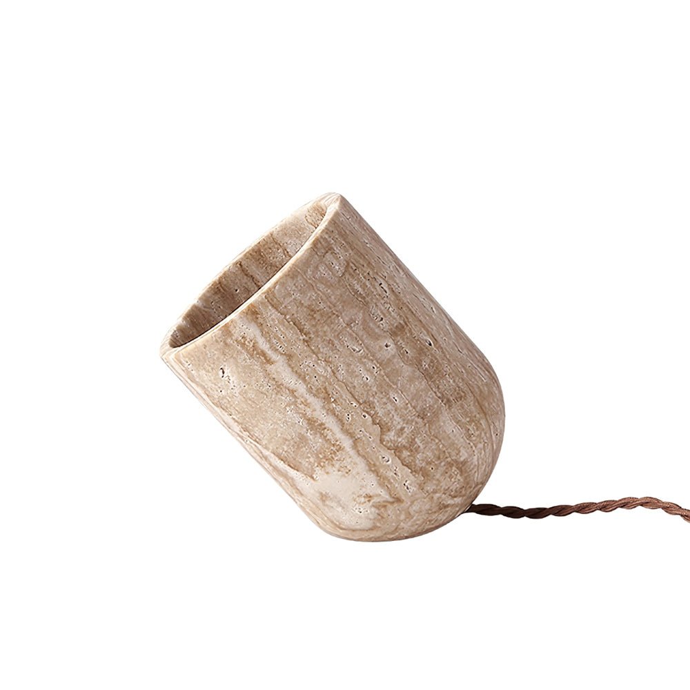 Mysilarae Tapered Block Travertine Table Lamp - Neutralighting