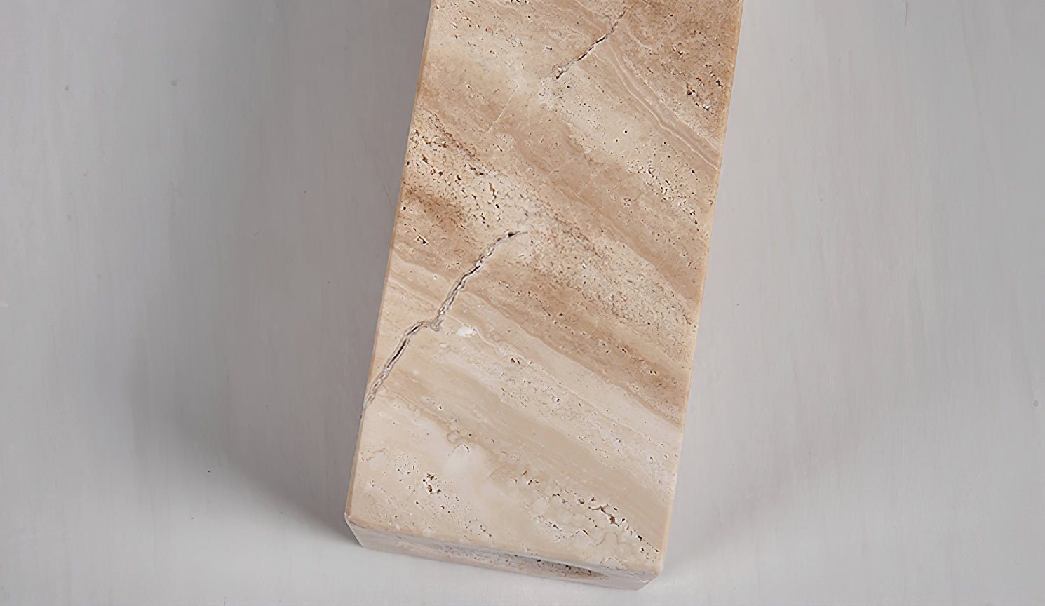 Mysilarae Tapered Block Travertine Table Lamp - Neutralighting