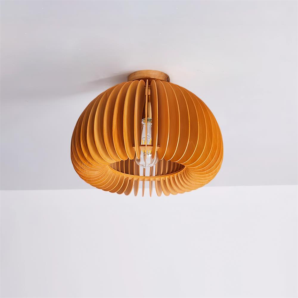 Ceiling Light Pumpkin with Basswood Canopy and Shade Natural - Neutralighting