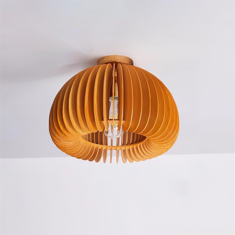 Ceiling Light Pumpkin with Basswood Canopy and Shade Natural - Neutralighting