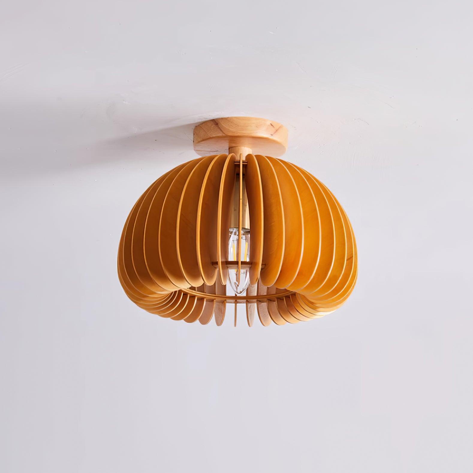 Ceiling Light Pumpkin with Basswood Canopy and Shade Natural - Neutralighting