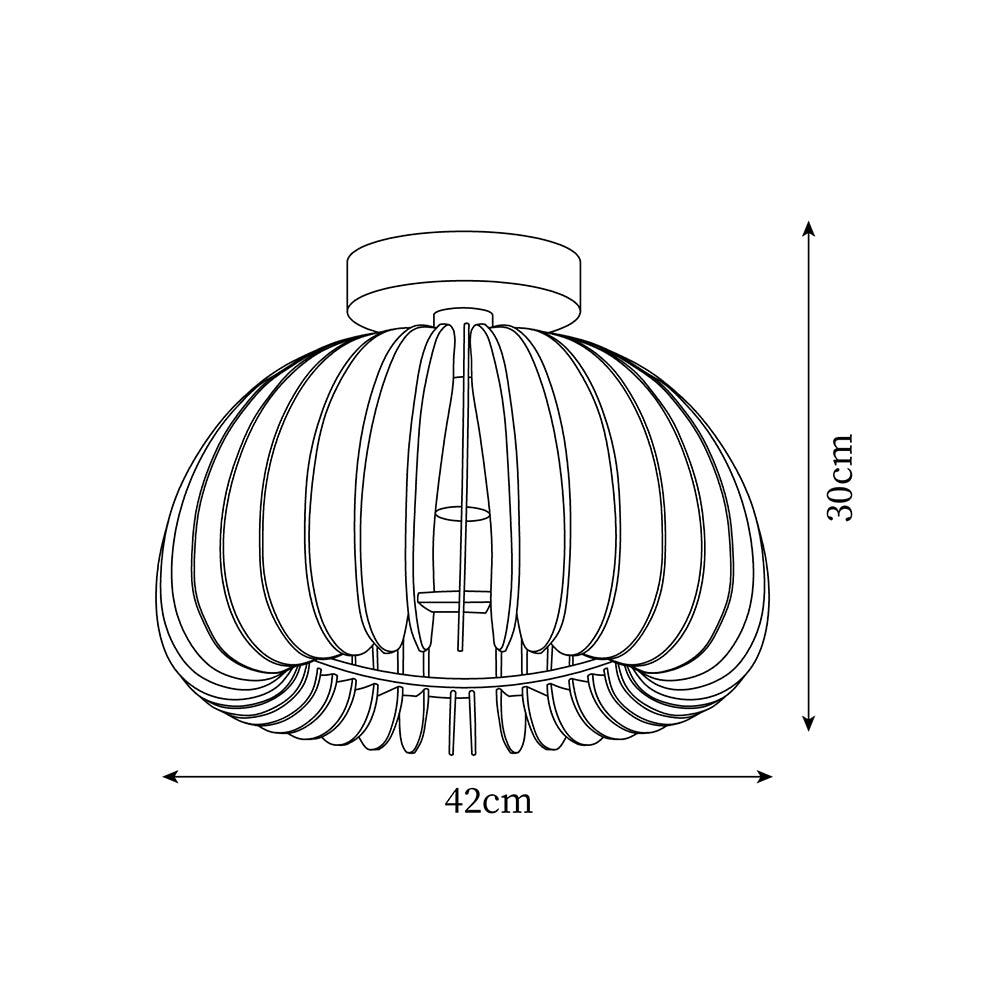 Ceiling Light Pumpkin with Basswood Canopy and Shade Natural - Neutralighting