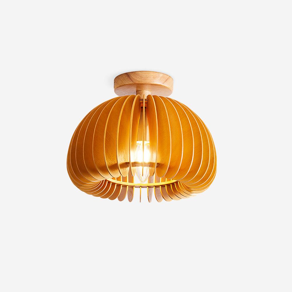 Ceiling Light Pumpkin with Basswood Canopy and Shade Natural - Neutralighting