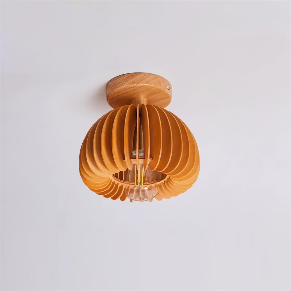 Ceiling Light Pumpkin with Basswood Canopy and Shade Natural - Neutralighting