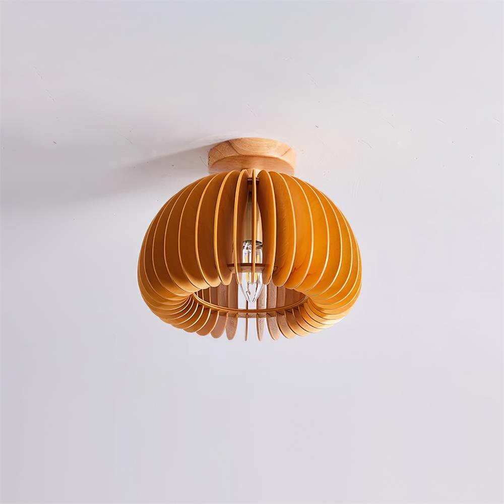 Ceiling Light Pumpkin with Basswood Canopy and Shade Natural - Neutralighting