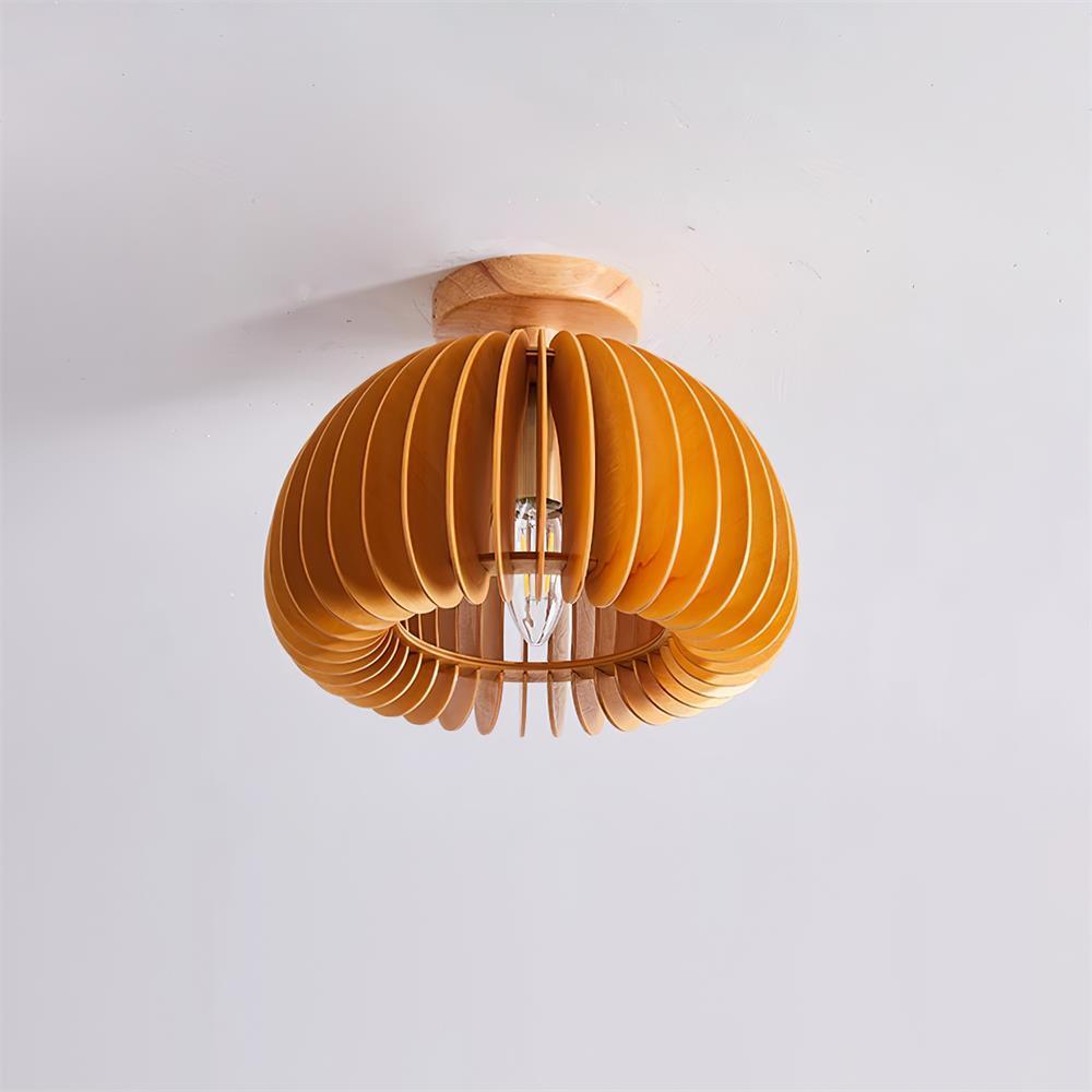 Ceiling Light Pumpkin with Basswood Canopy and Shade Natural - Neutralighting