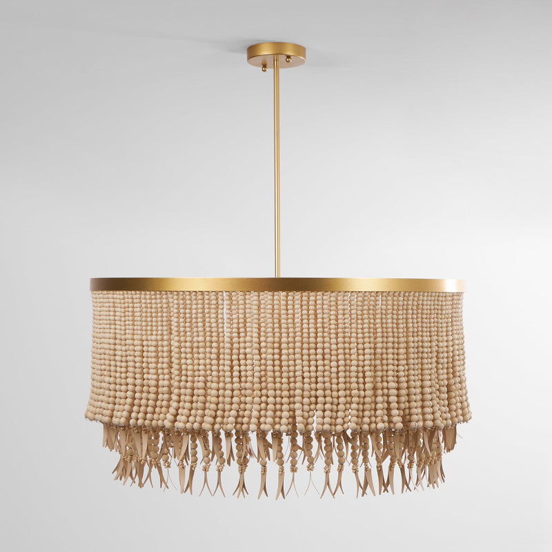 Odette Chandelier Wood and Coconut beads - Neutralighting