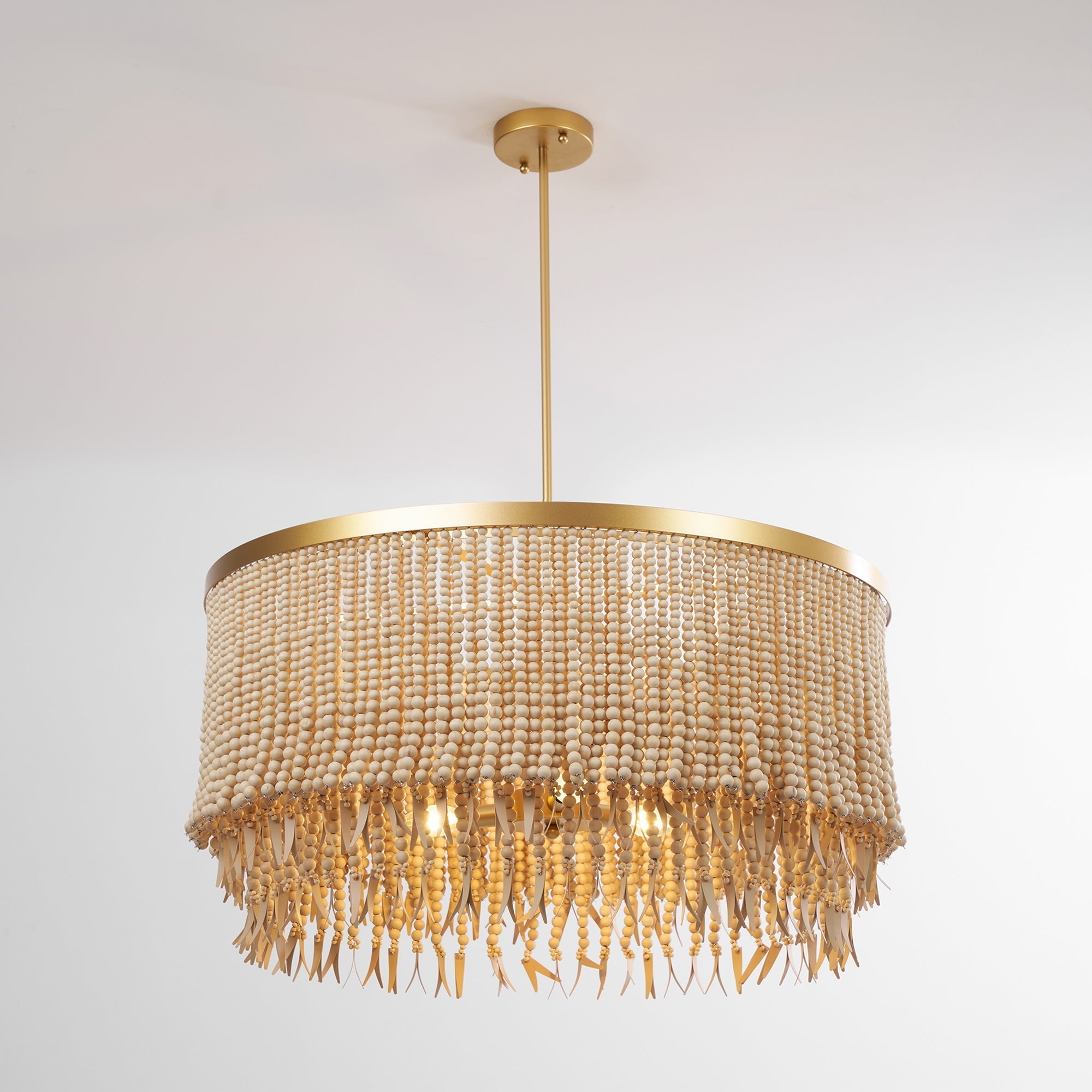 Odette Chandelier Wood and Coconut beads - Neutralighting