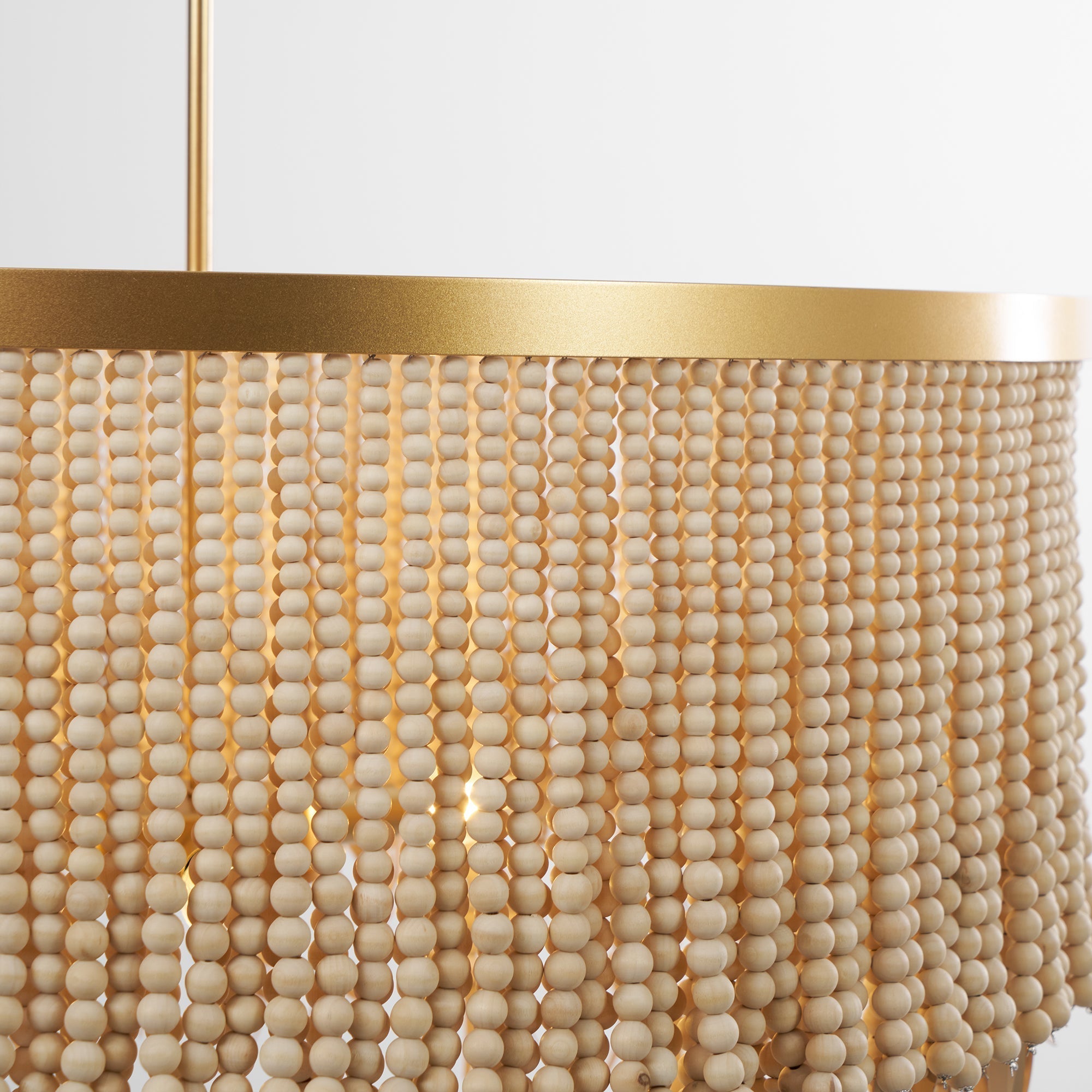 Odette Chandelier Wood and Coconut beads - Neutralighting