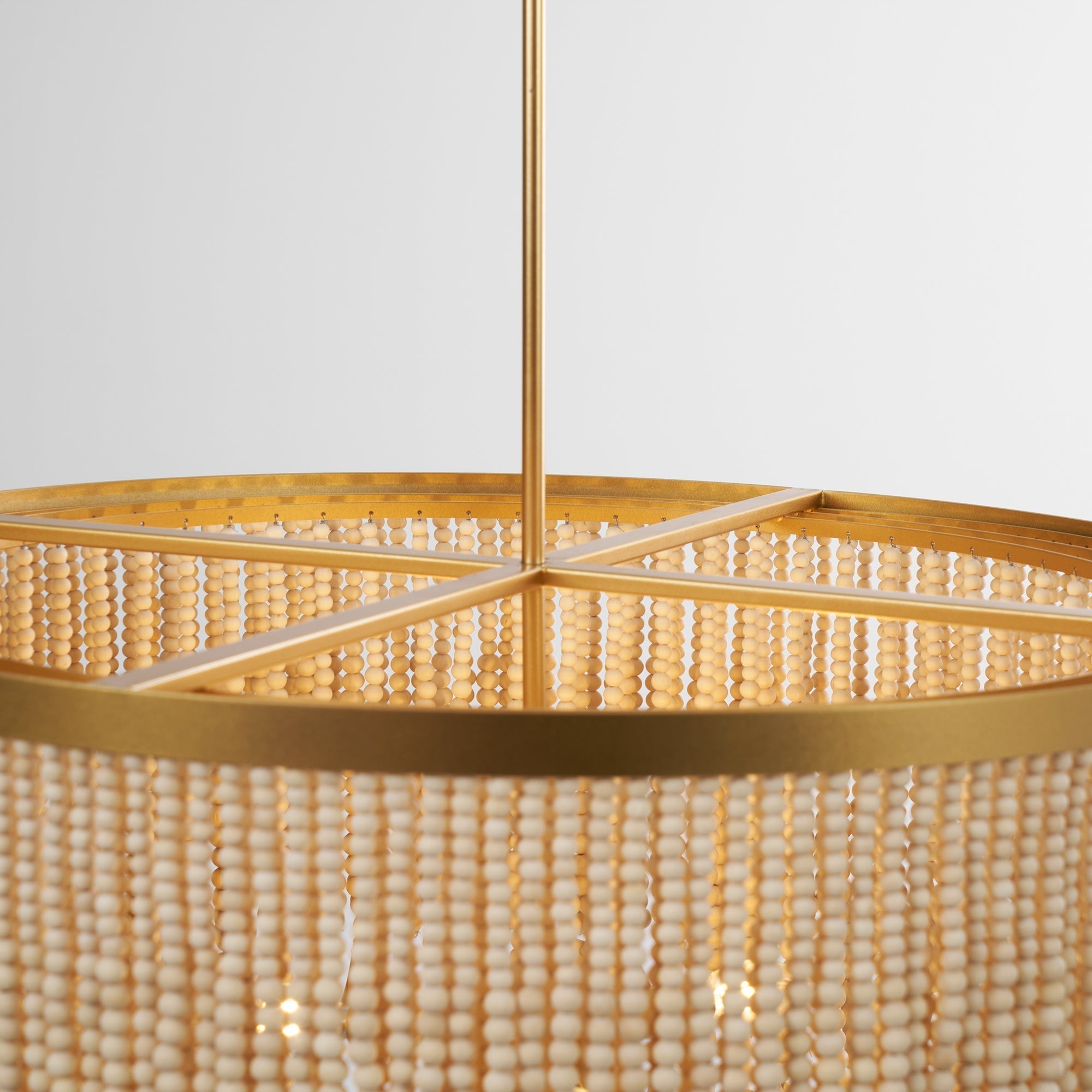 Odette Chandelier Wood and Coconut beads - Neutralighting