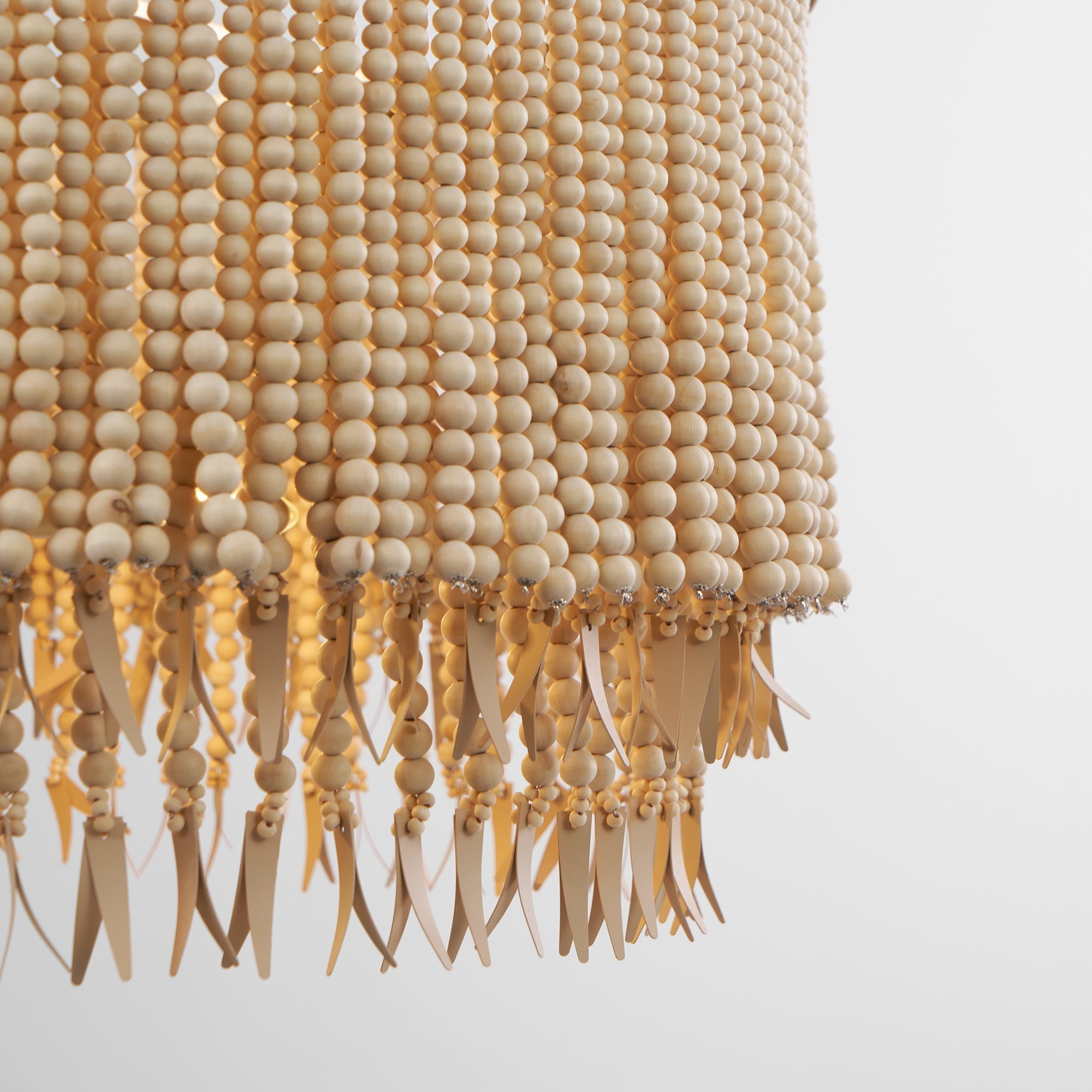 Odette Chandelier Wood and Coconut beads - Neutralighting