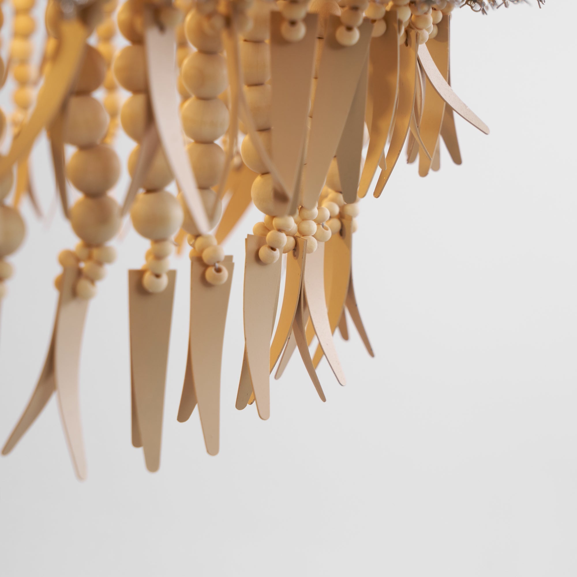 Odette Chandelier Wood and Coconut beads - Neutralighting