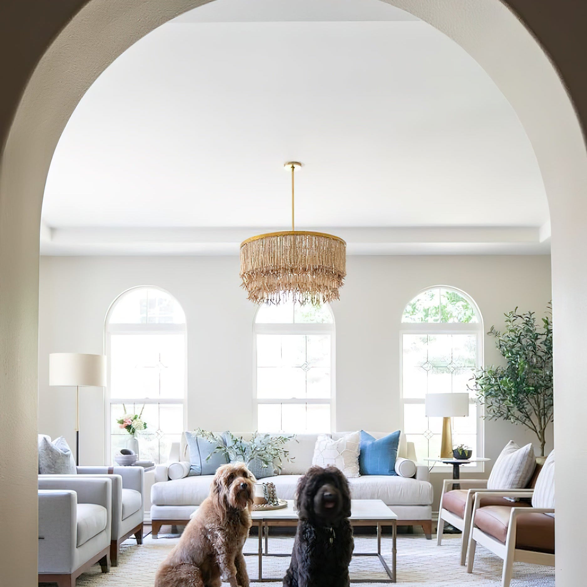 Odette Chandelier Wood and Coconut beads - Neutralighting