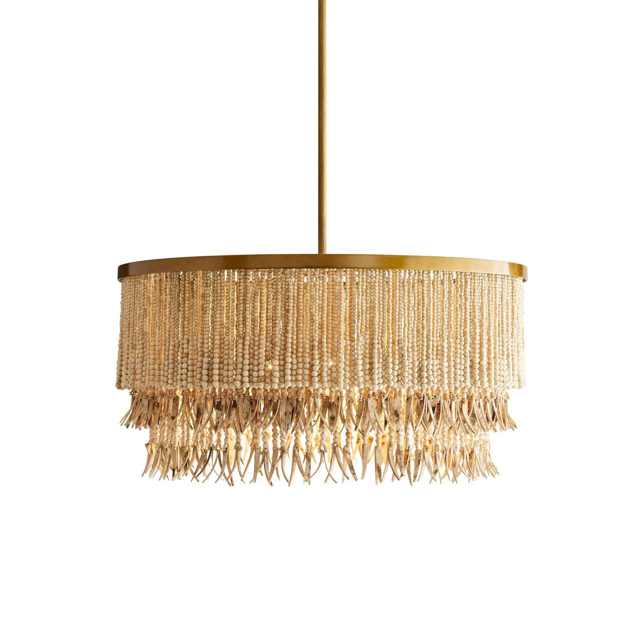Odette Chandelier Wood and Coconut beads - Neutralighting