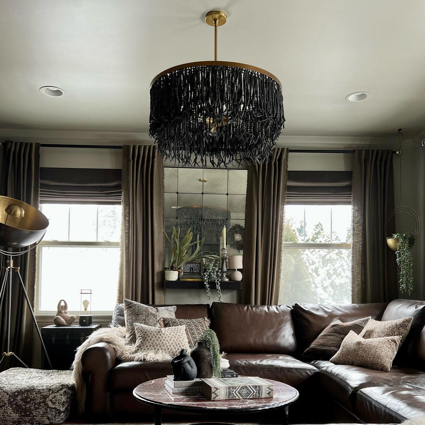 Odette Chandelier Wood and Coconut beads - Neutralighting