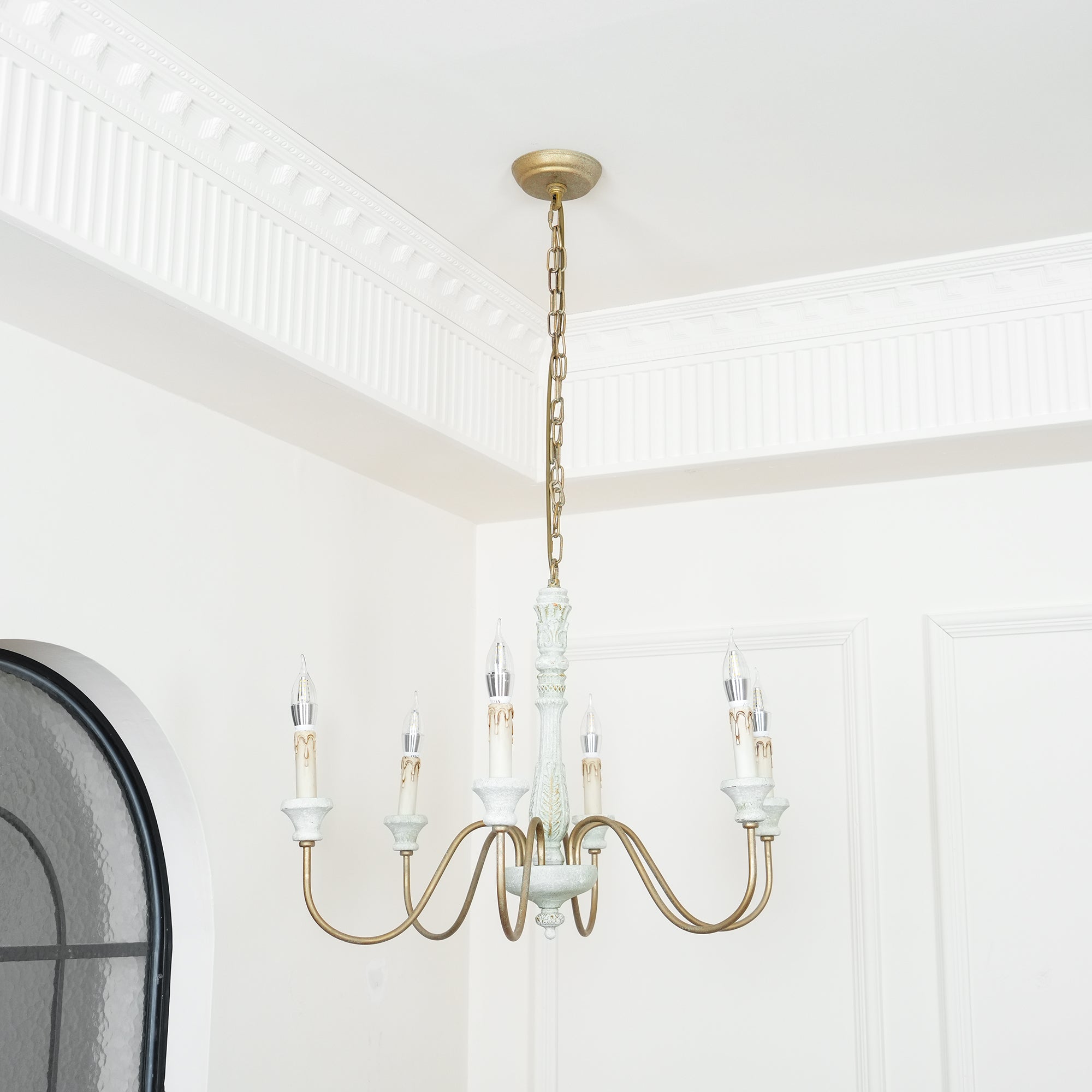 Ljomuvyi Traditional Farmhouse Metal Wood Chandelier - Neutralighting