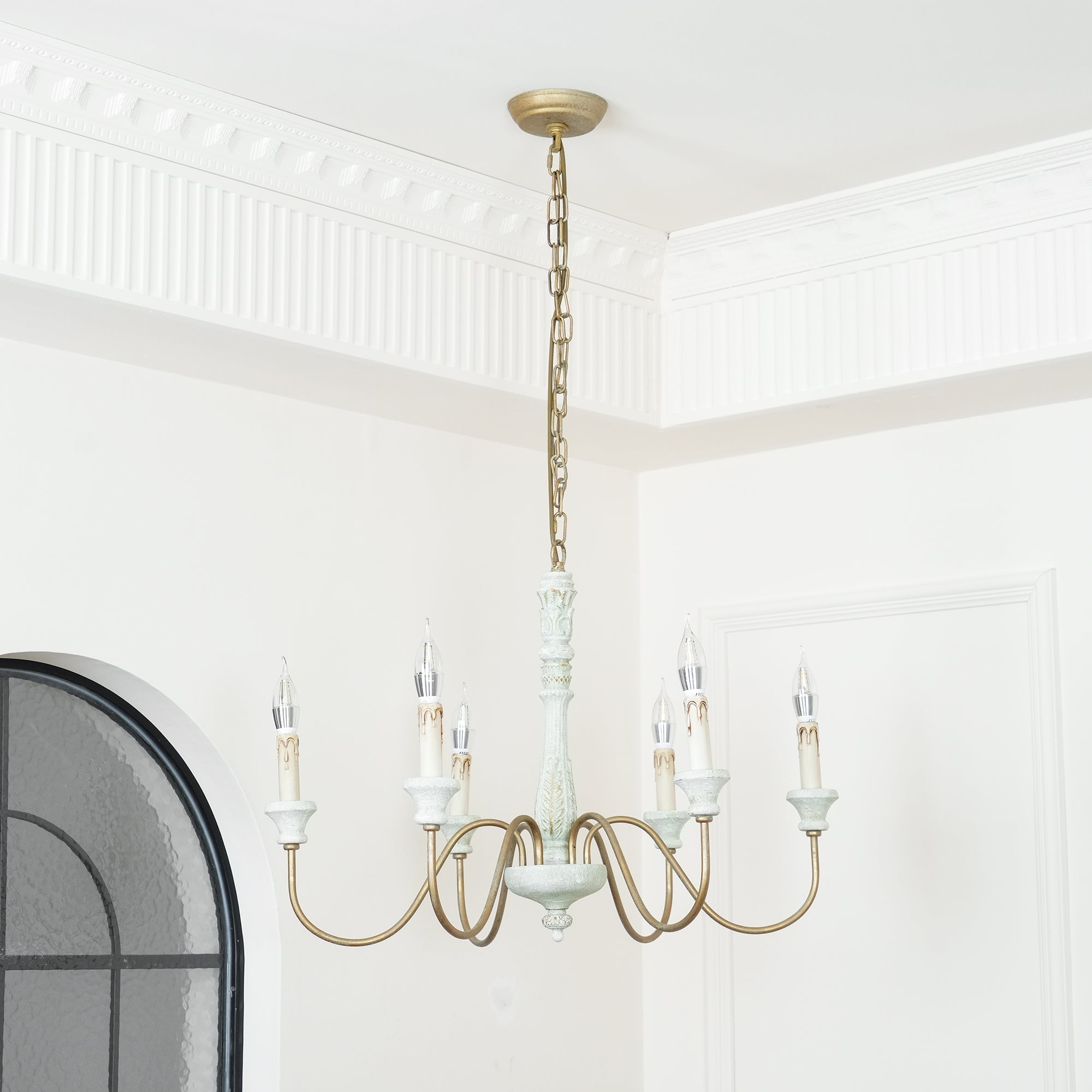 Ljomuvyi Traditional Farmhouse Metal Wood Chandelier - Neutralighting
